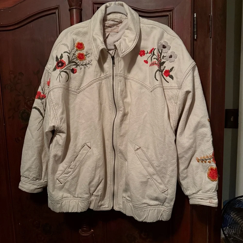 We The Free Floral Embroidered Cream Jacket - Picture 4 of 7
